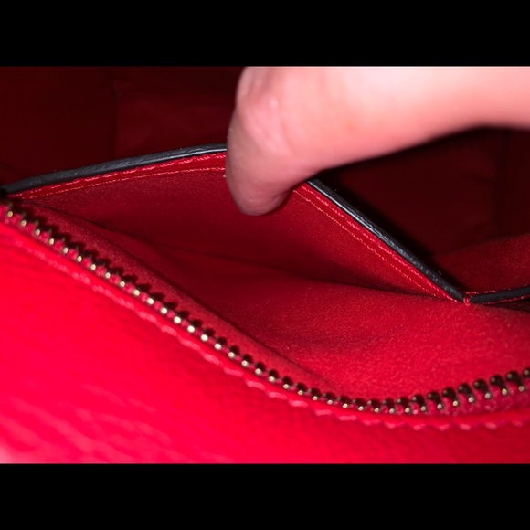 Authentic CELINE Micro Luggage Calfskin Red Coquelicot Excellent RECEIPT - Picture 7 of 17